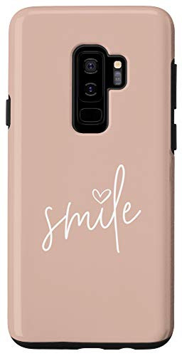 Galaxy S9plus Smile Positive Inspirational Quote - Pastel Blush Beige Case