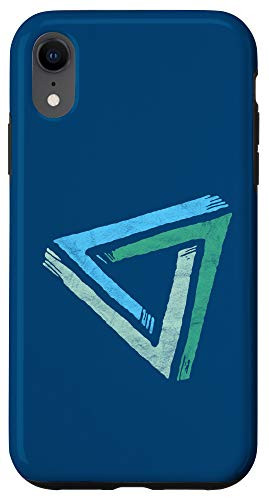 iPhone XR Impossible Geometry Futuristic Distressed Triangle Sketch Case