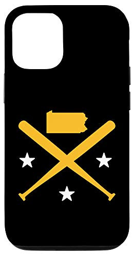 iPhone 12/12 Pro Pittsburgh Baseball Stars Pennsylvania Map Outline Case