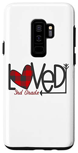 Galaxy S9plus Loved Buffalo Plaid Check 3rd Grade Teachers Valentines Day Case
