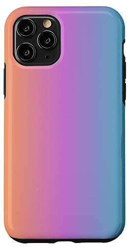 iPhone 11 Pro Aesthetic Orange Violet Purple Pink Light Blue Cyan Gradient Case