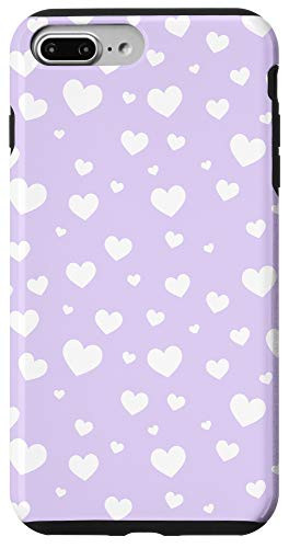 iPhone 7 Plus/8 Plus Hearts White Lavender Kawaii Cute Pastel Aesthetic Lilac Case