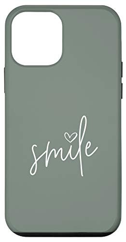 iPhone 12 mini Smile Positive Inspirational Quote - Light Olive Green Case