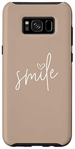 Galaxy S8plus Smile Positive Inspirational Quote - Tan Beige Case
