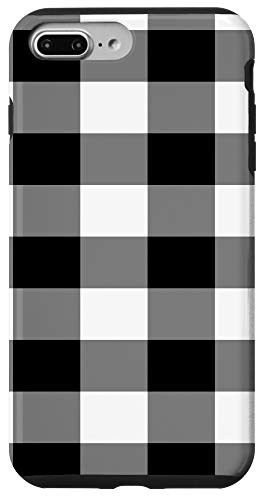 iPhone 7 Plus/8 Plus Black Plaid Flannel Check Buffalo Gingham Quilt Pattern Case