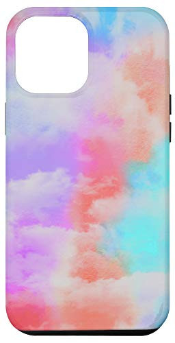 iPhone 12 Pro Max Pastel Watercolor Tie Dye Clouds Lavender Peach Coral Y2K Case