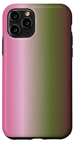 iPhone 11 Pro Pale Red Pink Dark Olive Green Light Magenta Brown Gradient Case