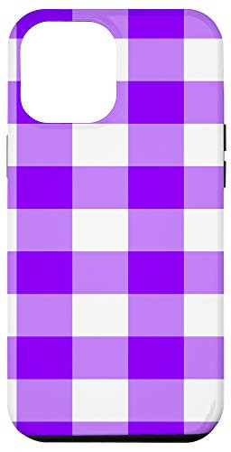 iPhone 12 Pro Max Purple Plaid Flannel Check Buffalo Gingham Quilt Pattern Case