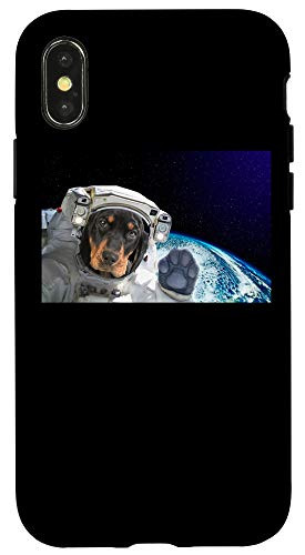 iPhone X/XS Dog in Space Black And Tan Coonhound Case
