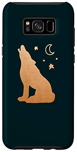 Galaxy S8plus Wolf howling at moon and stars night sky celestial animal Case