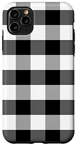 iPhone 11 Pro Max Goliath Jet Black Gingham Check Square Pattern Case