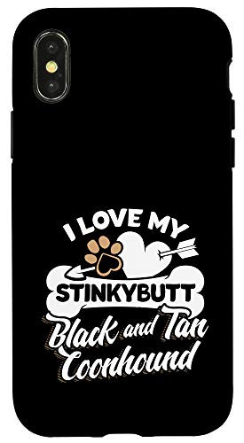 iPhone X/XS Black And Tan Coonhound - I Love My Stinkybutt Dog Phone Case