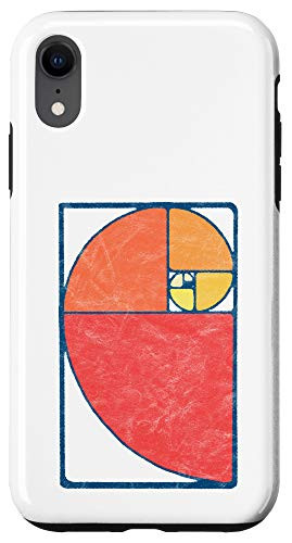 iPhone XR Vintage Fibonacci Sequence Golden Ratio Spiral Distressed Case