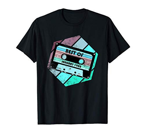 Vintage Best of January 1988 Cassette Retro Birthday Tape T-Shirt