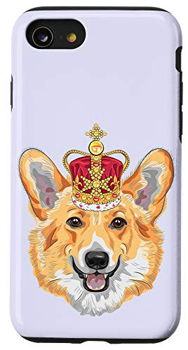 iPhone SE (2020) / 7 / 8 Welsh Corgi with Crown Lavender Case