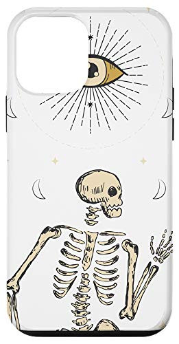 iPhone 12 mini Halloween Case Horror Skeleton with Stars Eye Sun Skull Bone Case