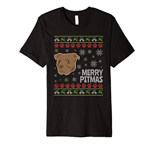 Mens American Pit Bull Terrier Tan Brown Ugly Christmas Premium T-Shirt