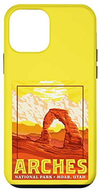 iPhone 12 mini Arches National Park Retro WPA Style Vintage Graphic Case