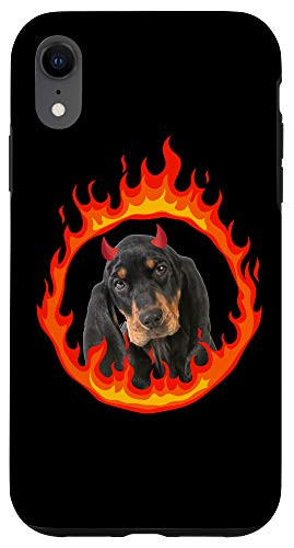 iPhone XR Devil Dog Black and Tan Coonhound Case