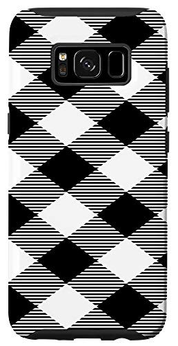 Galaxy S8 Black Plaid Flannel Check Buffalo Gingham Quilt Pattern Case