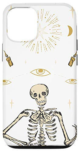 iPhone 12/12 Pro Halloween Case Horror Skeleton with Stars Sun Bone Skull Case