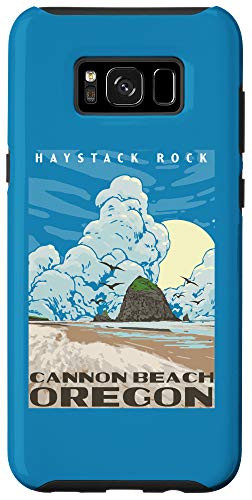 Galaxy S8plus Cannon Beach Oregon Haystack Rock Retro WPA Style Vintage Case