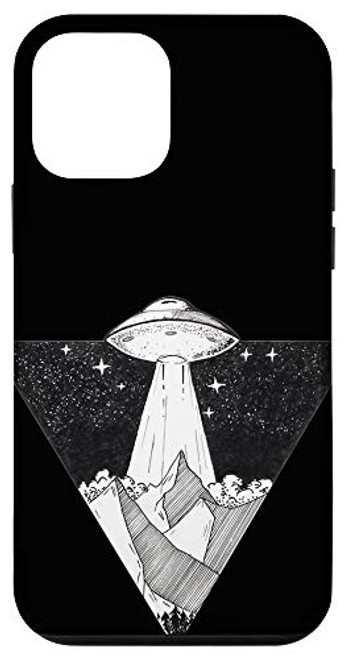 iPhone 12 mini Art Space Planet Earth Mountain Space Ship UFO Alien Stars Case