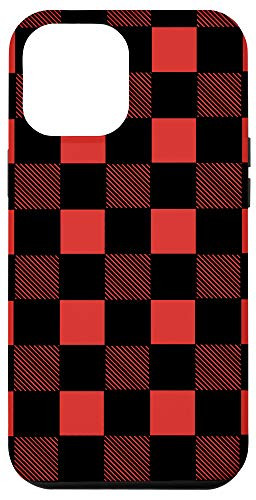 iPhone 12 Pro Max Red  and  Black Buffalo Gingham Plaid Check Pattern Gift Case
