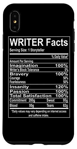 iPhone XS Max Writer Facts Storyteller Nutrition Information Case