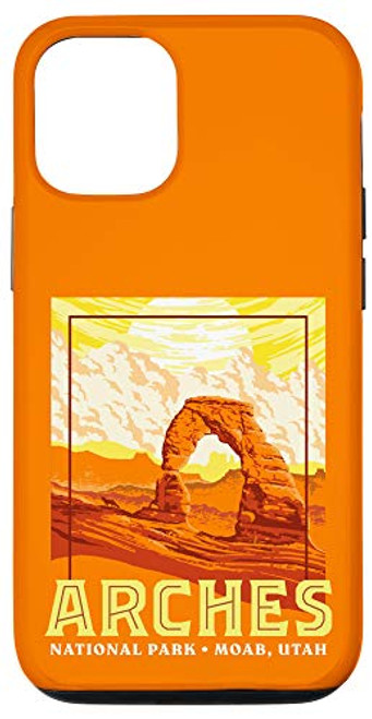 iPhone 12/12 Pro Arches National Park Retro WPA Style Vintage Graphic Case iPhone 12/12 Pro Arches National Park Retro WPA Style Vintage Graphic Case
