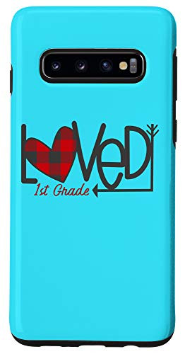 Galaxy S10 Loved Buffalo Plaid Check 1st Grade Teachers Valentines Day Case