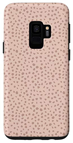 Galaxy S9 Nude Dalmatian Pattern, Brush Stroke Beige Polka Dots Spots Case