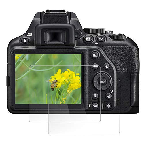 Macolink Tempered Glass Screen Protector for Nikon D3500 D3400 D3300 D3200, HD Optical Glass Anti-Scratches Camera Protective Film (2 Pack)