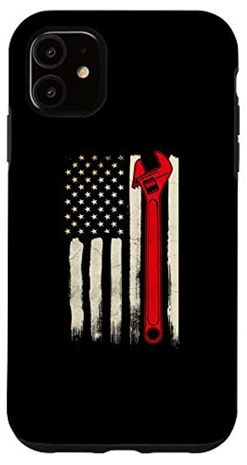 iPhone 11 Mechanic Gifts Funny Car Repair Patriotic American Flag Case