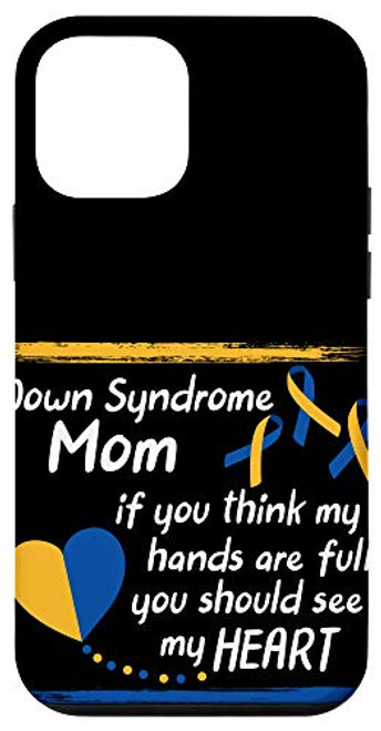 iPhone 12 mini Down Syndrome Mom Awareness Love Yellow Blue Ribbon Mother Case iPhone 12 mini Down Syndrome Mom Awareness Love Yellow Blue Ribbon Mother Case