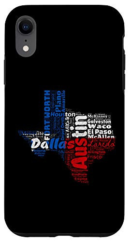 iPhone XR Texas Cities Star State Flag Distressed US Gift Case