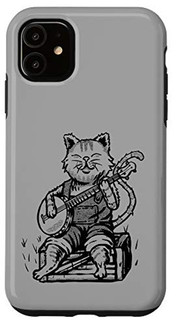 iPhone 11 Cute Banjo Cat and Overalls Funny Bluegrass Music Case iPhone 11 Cute Banjo Cat and Overalls Funny Bluegrass Music Case