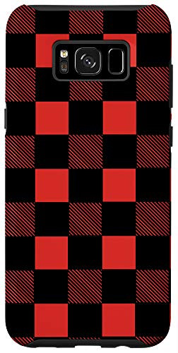 Galaxy S8plus Red  and  Black Buffalo Gingham Plaid Check Pattern Gift Case