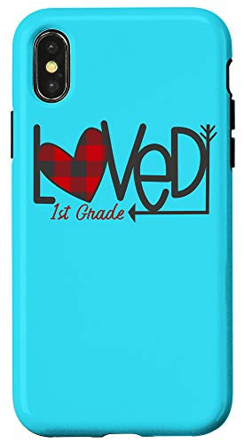 iPhone X/XS Loved Buffalo Plaid Check 1st Grade Teachers Valentines Day Case