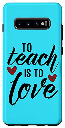 Galaxy S10plus To Teach is to Love Buffalo Plaid Check Heart Valentines Day Case
