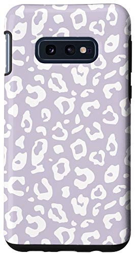 Galaxy S10e Chic Lavender Purple  and  White Leopard Animal Print Pattern Case