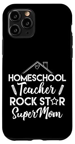 iPhone 11 Pro Funny Home School Teacher Star Super Mom Remote Learning Case