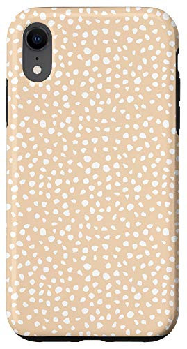 iPhone XR Dalmatian Pattern, Brush Stroke White Spots, Yellow Case