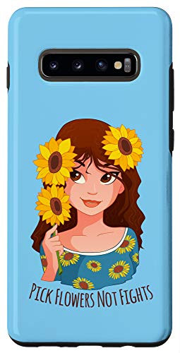 Galaxy S10plus Funny Be Kind Pick Flowers Not Fights Hippie Kindness Gift Case