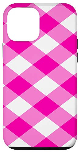 iPhone 12 mini Pink Plaid Flannel Check Buffalo Gingham Quilt Pattern Case