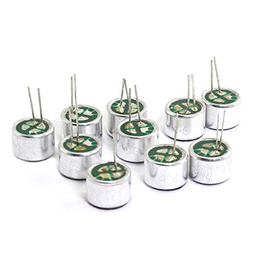 Tegg 10PCS Capacitive Electret Condenser Electret Microphone MIC Pickup with 2 Pins for Arduino 90x70mm