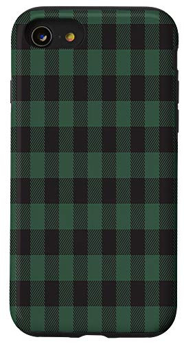 iPhone SE (2020) / 7 / 8 Green and Black Plaid, Green and Black Check, Buffalo Plaid Case