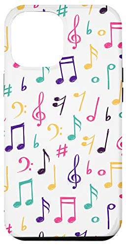 iPhone 12 Pro Max Colorful Musical Notes Pattern Musician Case