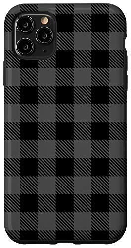 iPhone 11 Pro Max Black And Grey Gray Buffalo Check Flannel Pattern Case