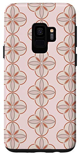 Galaxy S9 Pink and Beige Circle and Marquise Geometric Pattern Case
